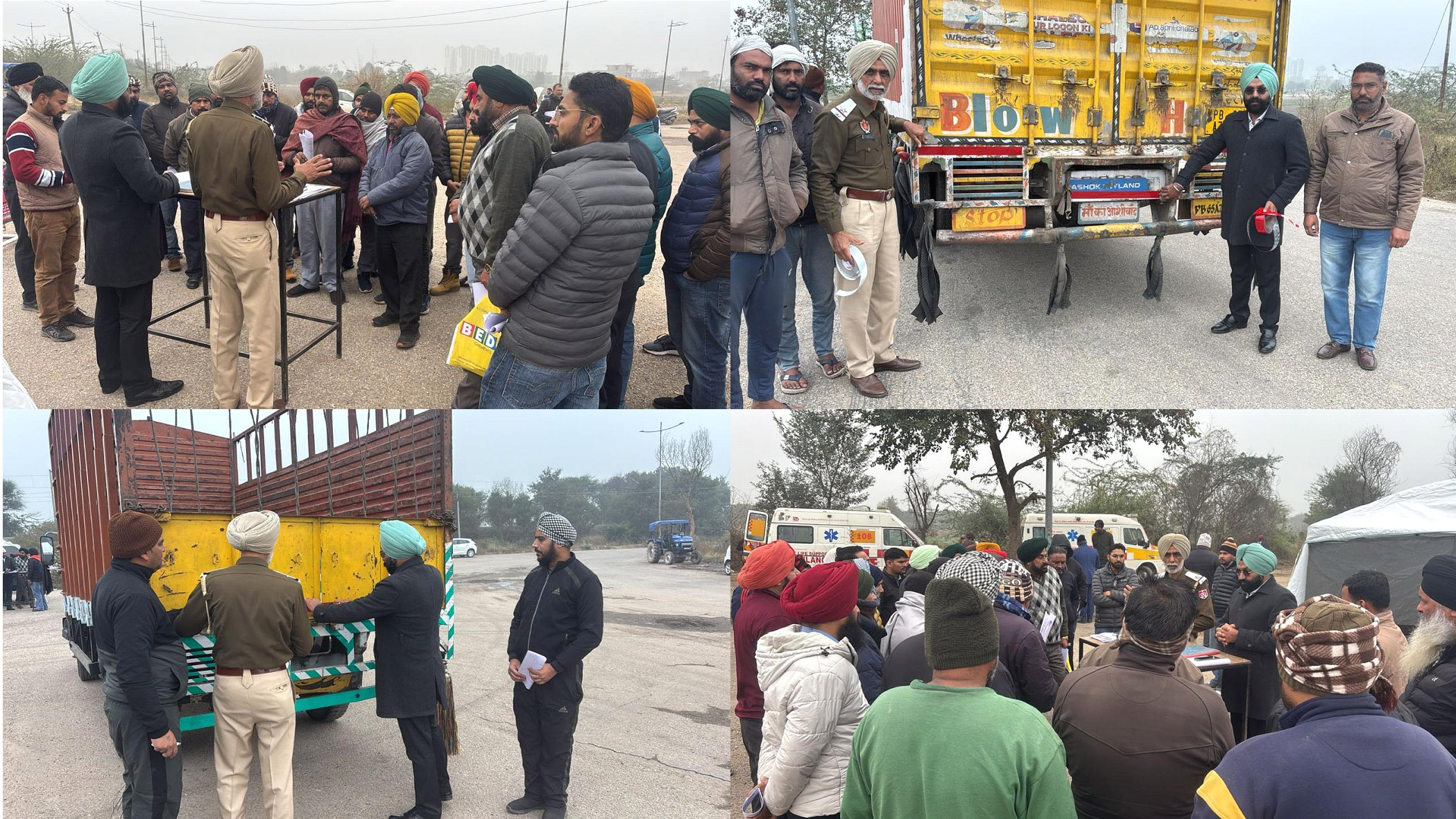 यातायात पुलिस द्वारा परिवहन विभाग के सहयोग से भागोमाजरा में वाहन पास कराने आए लोगों के लिए जागरूकता सेमिनार
